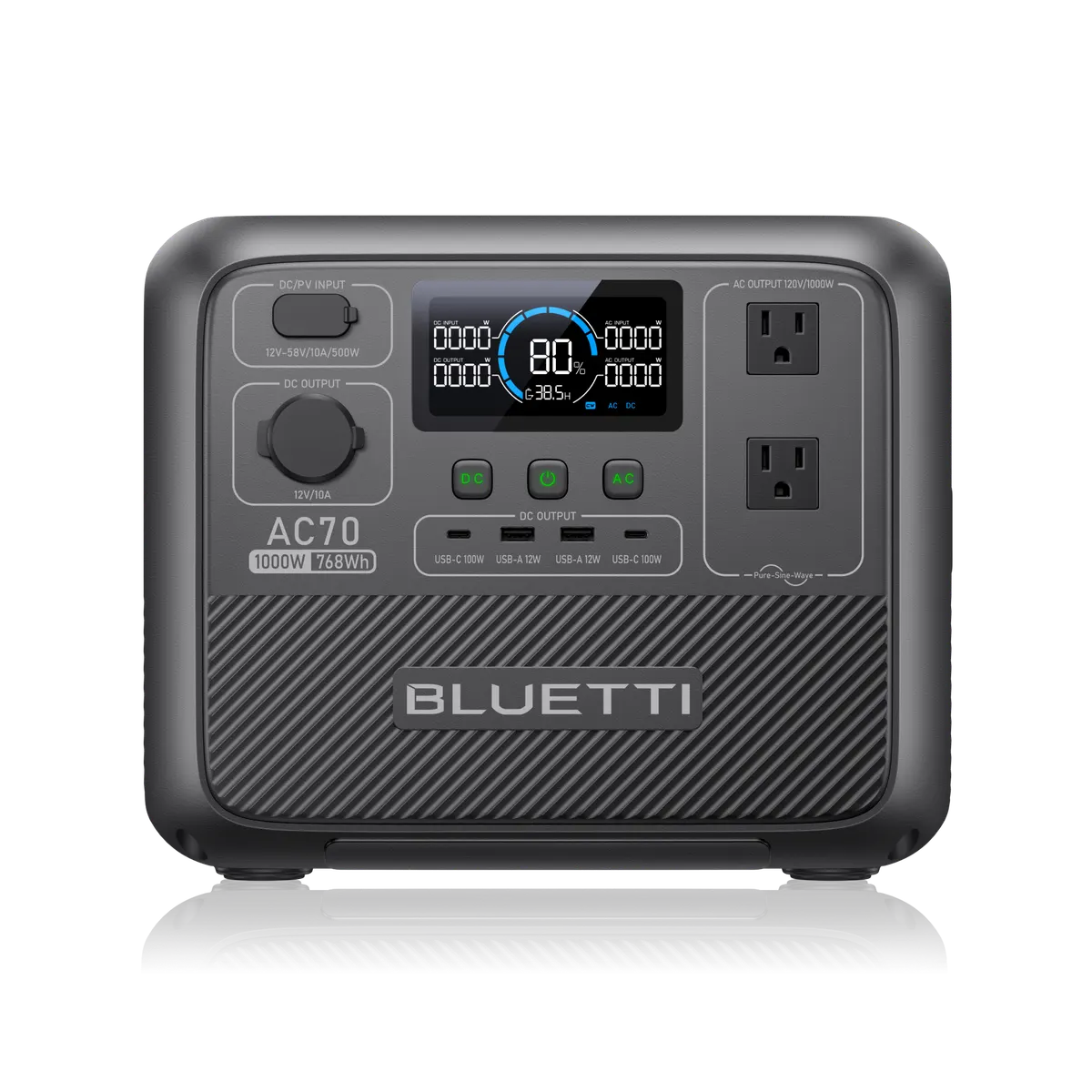 BLUETTI AC70 Portable Power Station | 1,000W 768Wh