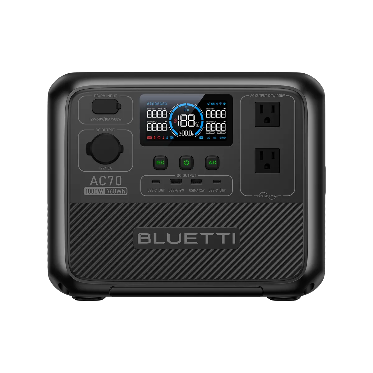 BLUETTI AC70 Portable Power Station | 1,000W 768Wh