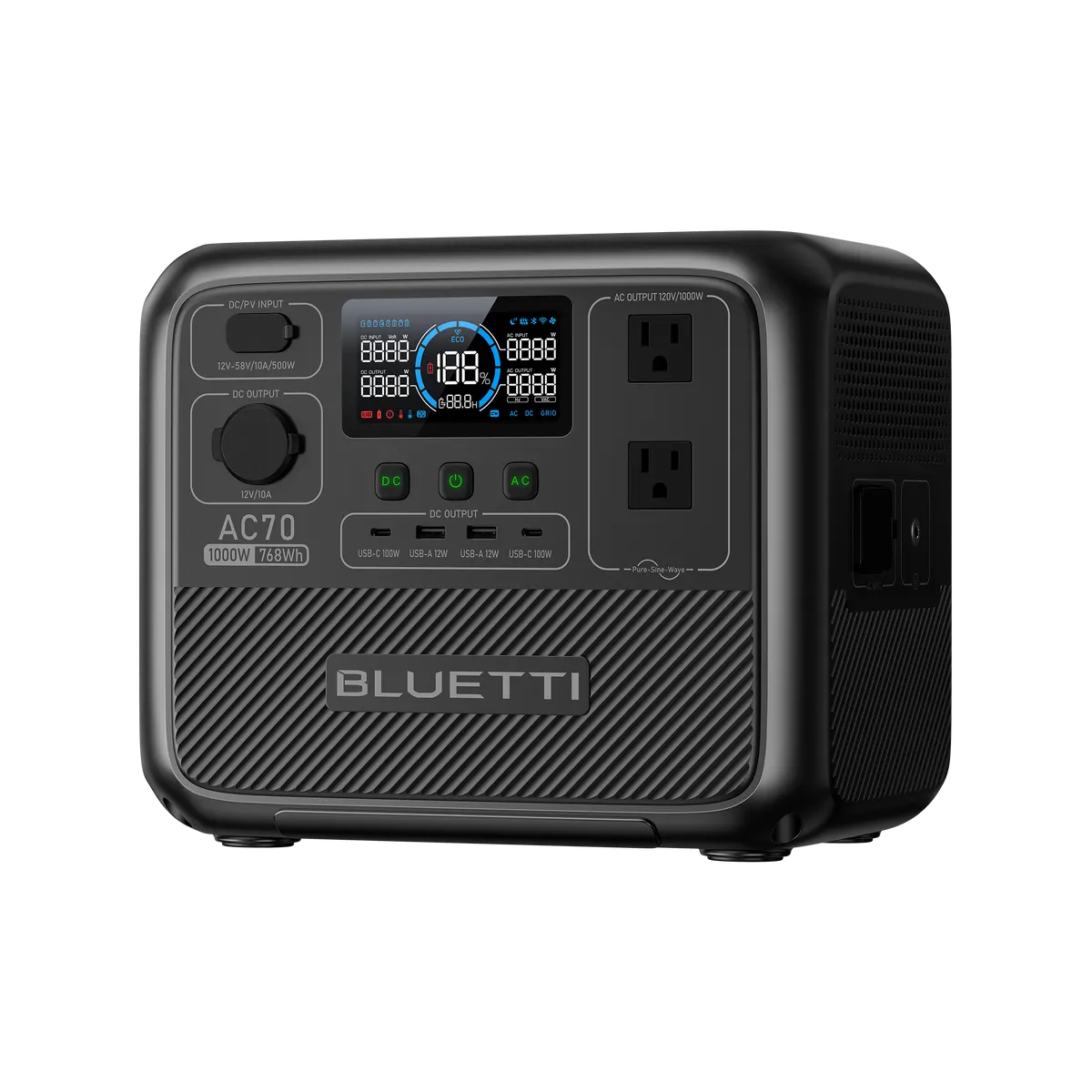BLUETTI AC70 Portable Power Station | 1,000W 768Wh