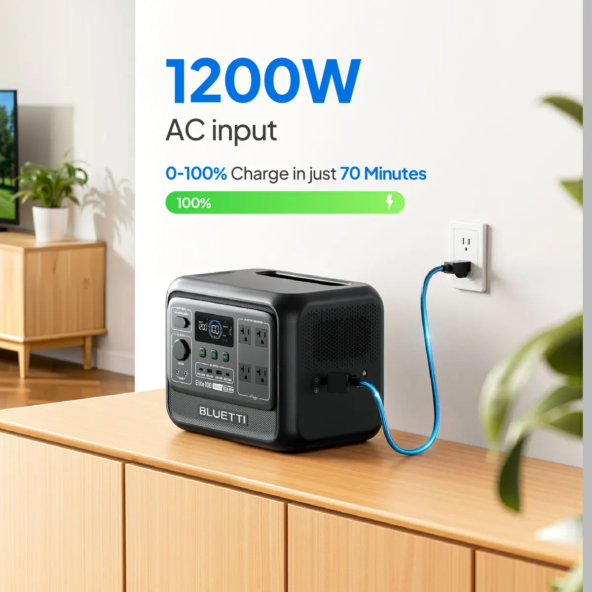 BLUETTI Elite 100 V2 Portable Power Station | 1,800W 1,024Wh