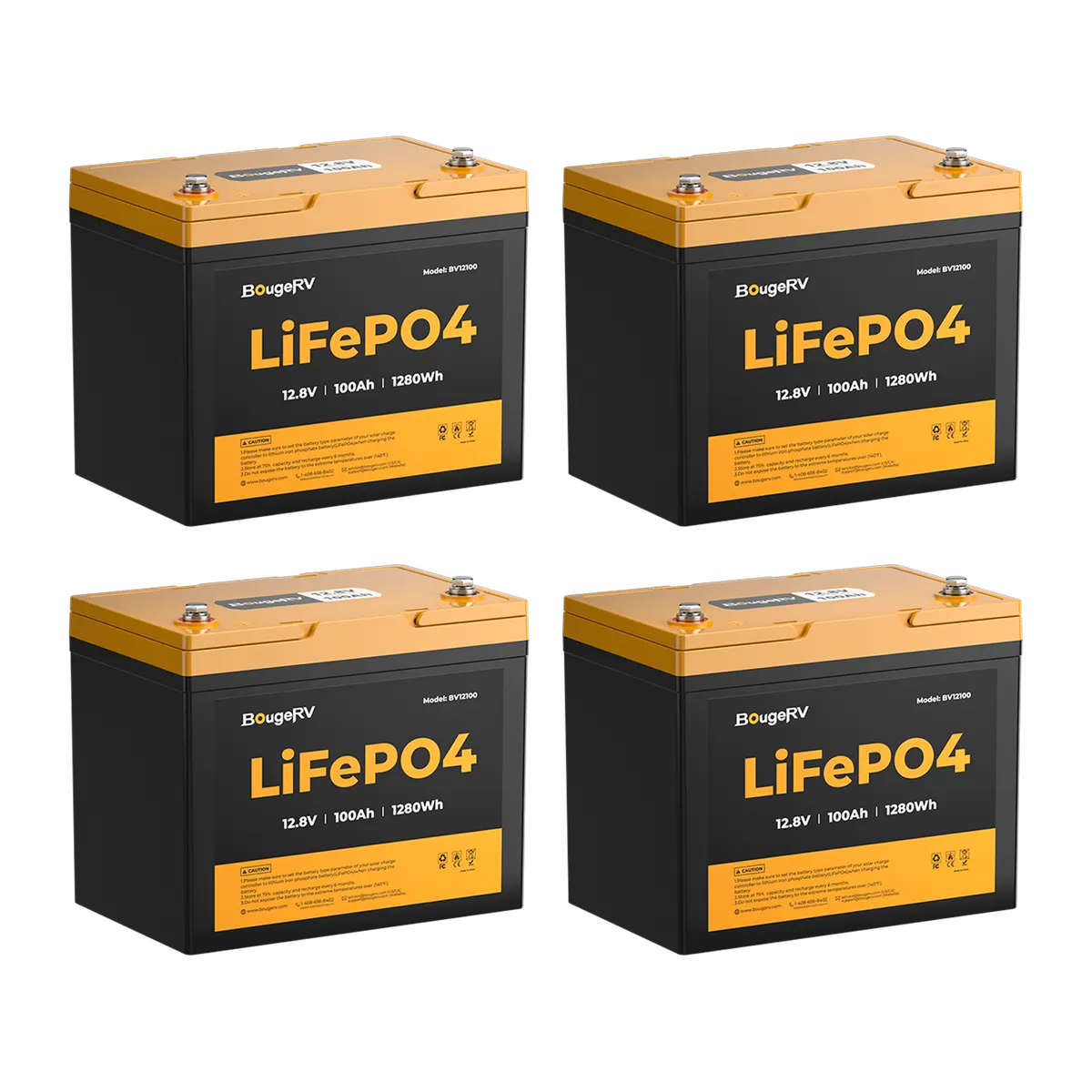 BougeRV 12V 100Ah Group 24 Solar LiFePO4 Battery
