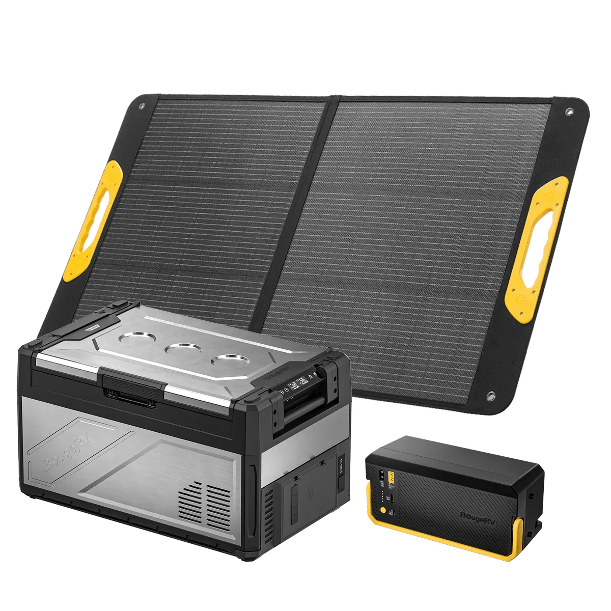 BougeRV New Rocky V3.0 41QT Dual Zone 12V Car Fridge with 240Wh Battery
