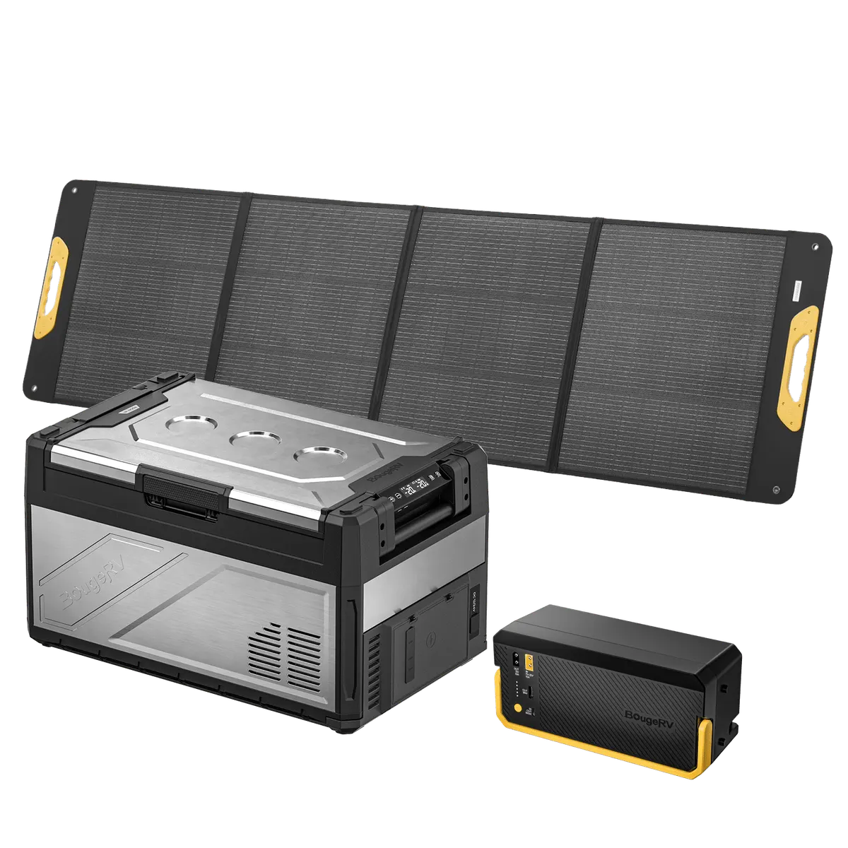 BougeRV New Rocky V3.0 41QT Dual Zone 12V Car Fridge with 240Wh Battery
