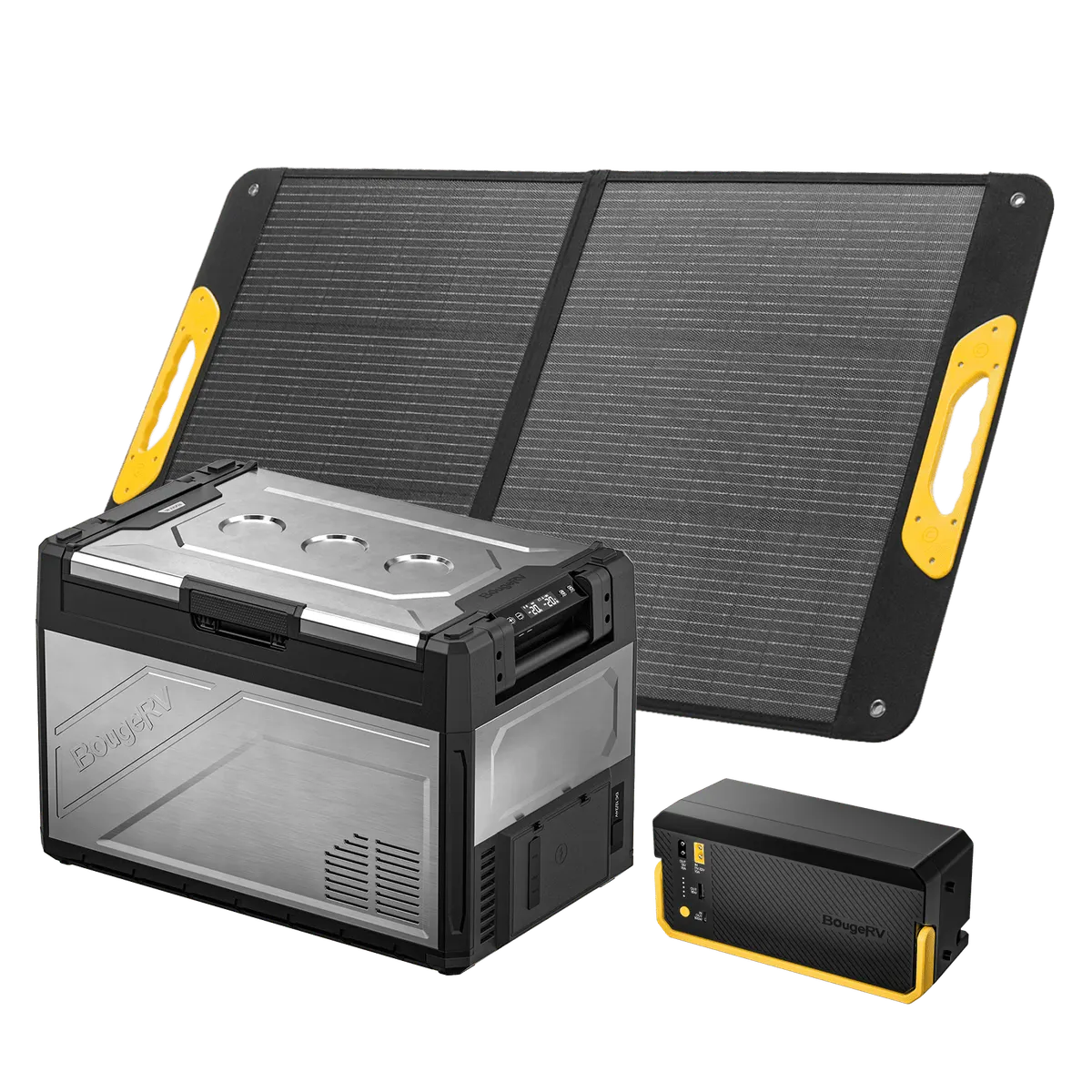BougeRV New Rocky V3.0 55QT Dual Zone 12V Car Fridge with 240Wh Battery
