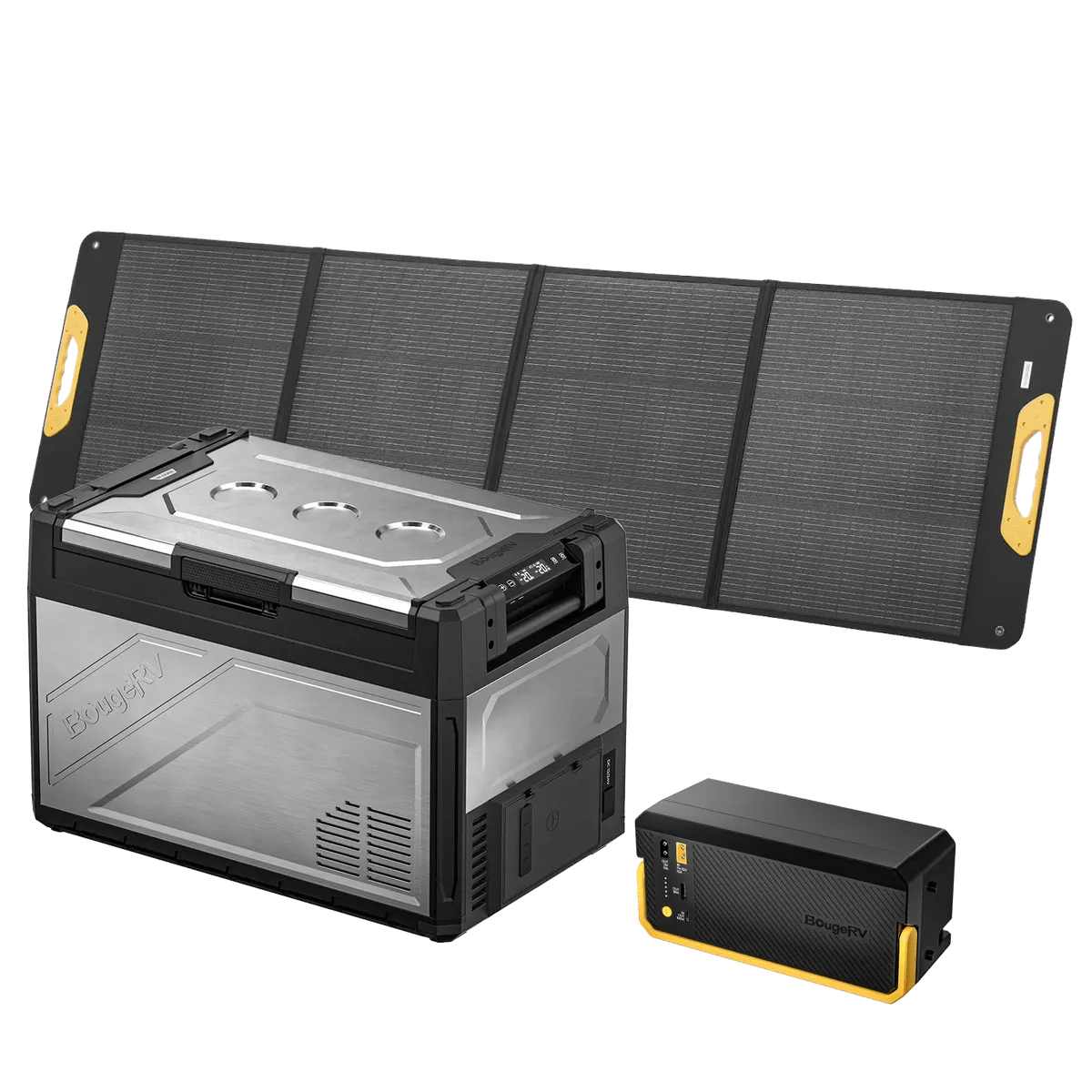 BougeRV New Rocky V3.0 55QT Dual Zone 12V Car Fridge with 240Wh Battery