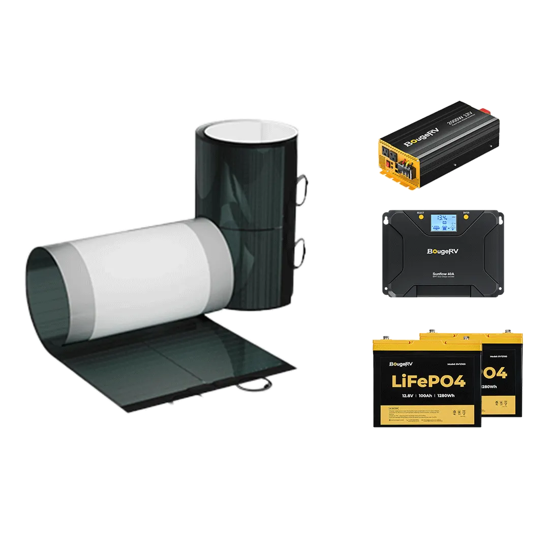 BougeRV 400 Watt 12V CIGS Flexible Solar System Kit(Adhesive)