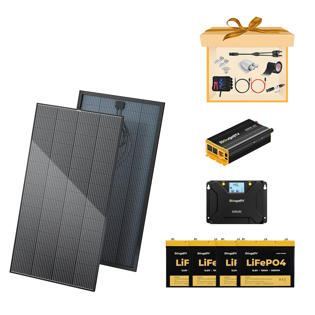 BougeRV 800W 12V Rigid Solar System Kit