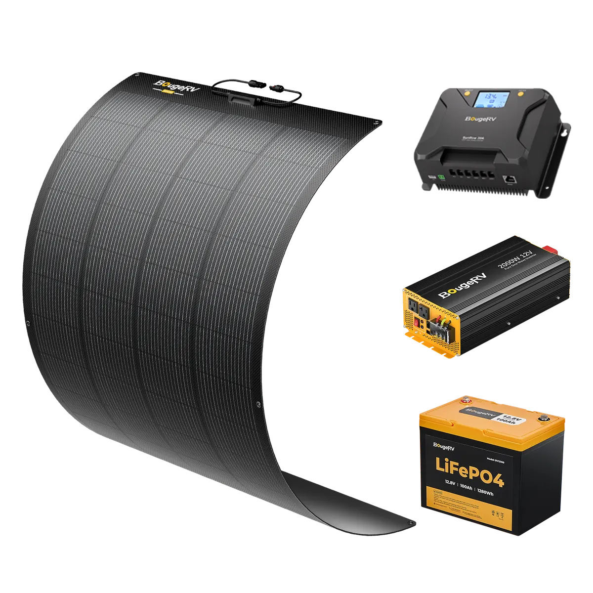 BougeRV 200W 12V Arch Pro Solar System Kit