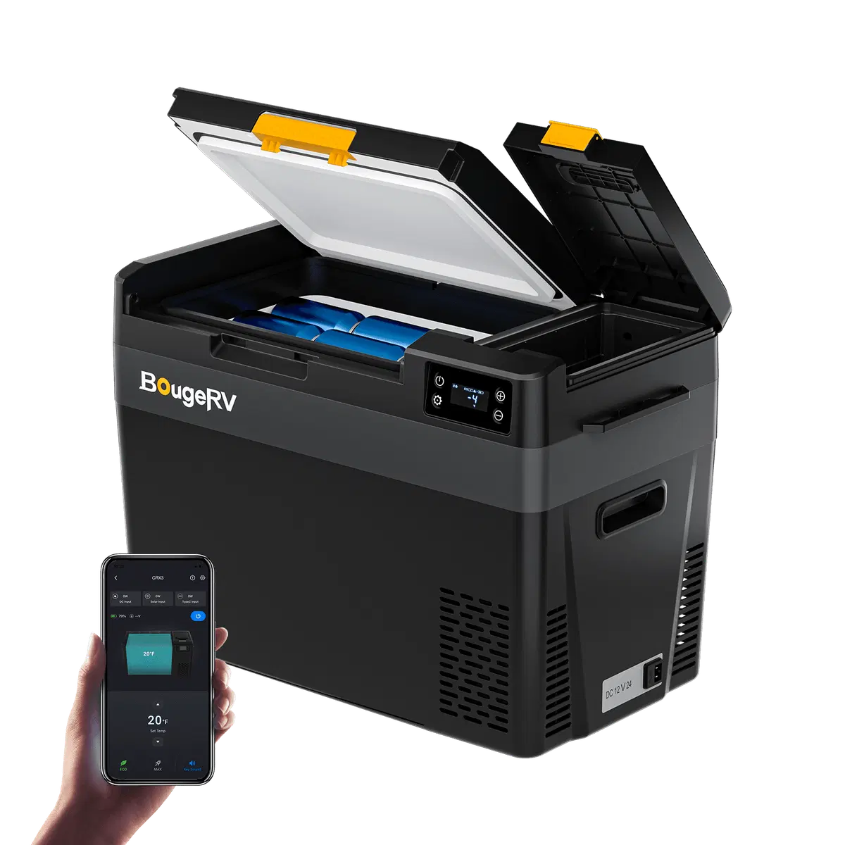 BougeRV New CRX3 30QT 12V Portable Electric Cooler Fridge