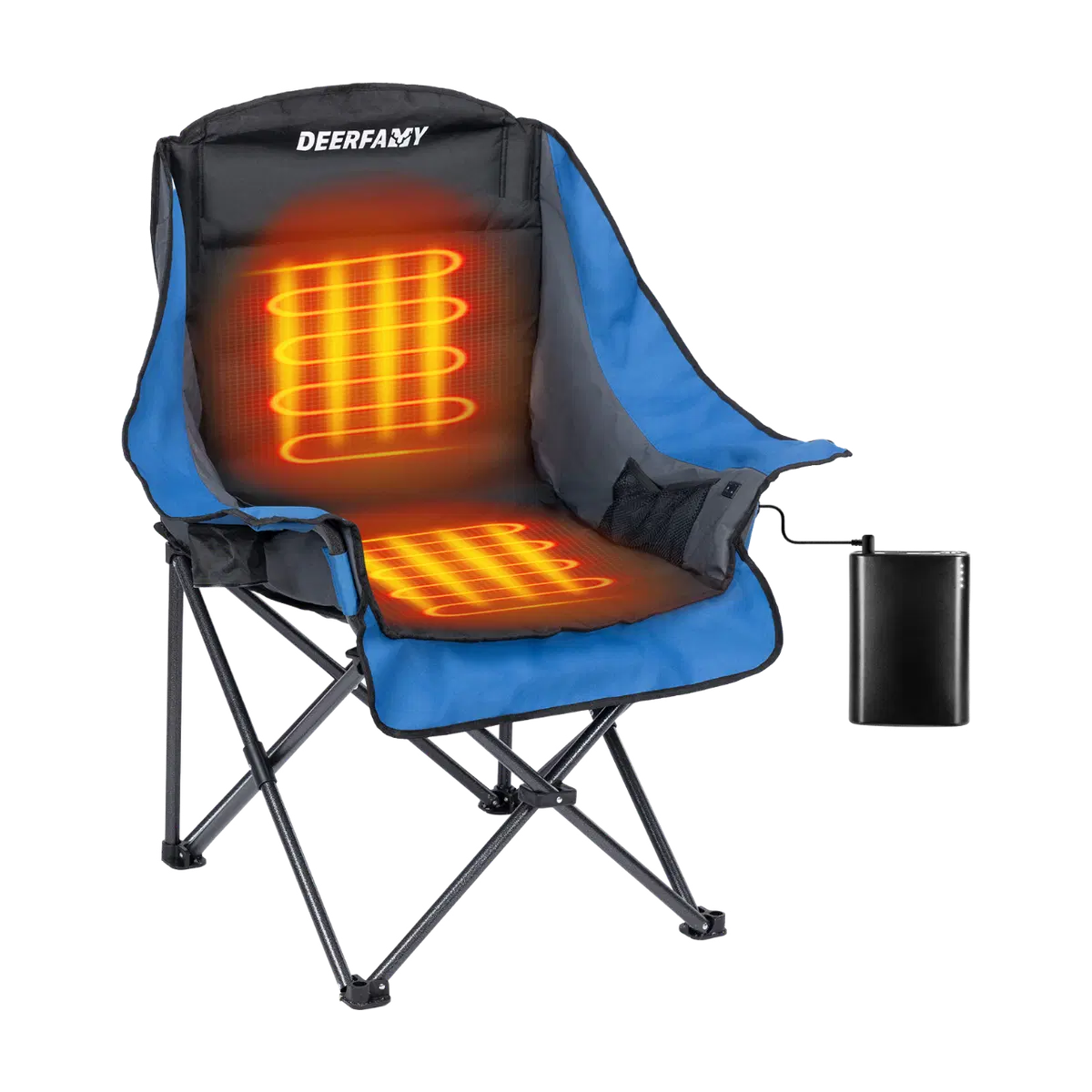 DEERFAMY Heated Camping Chair with 12V Battery Pack