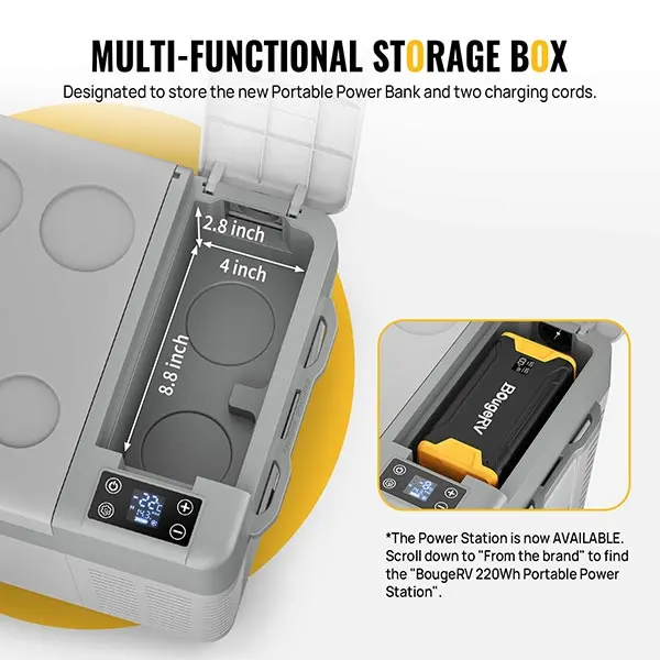 CRPRO30 30 Quart Portable Car Fridge White With 220Wh Power Station
