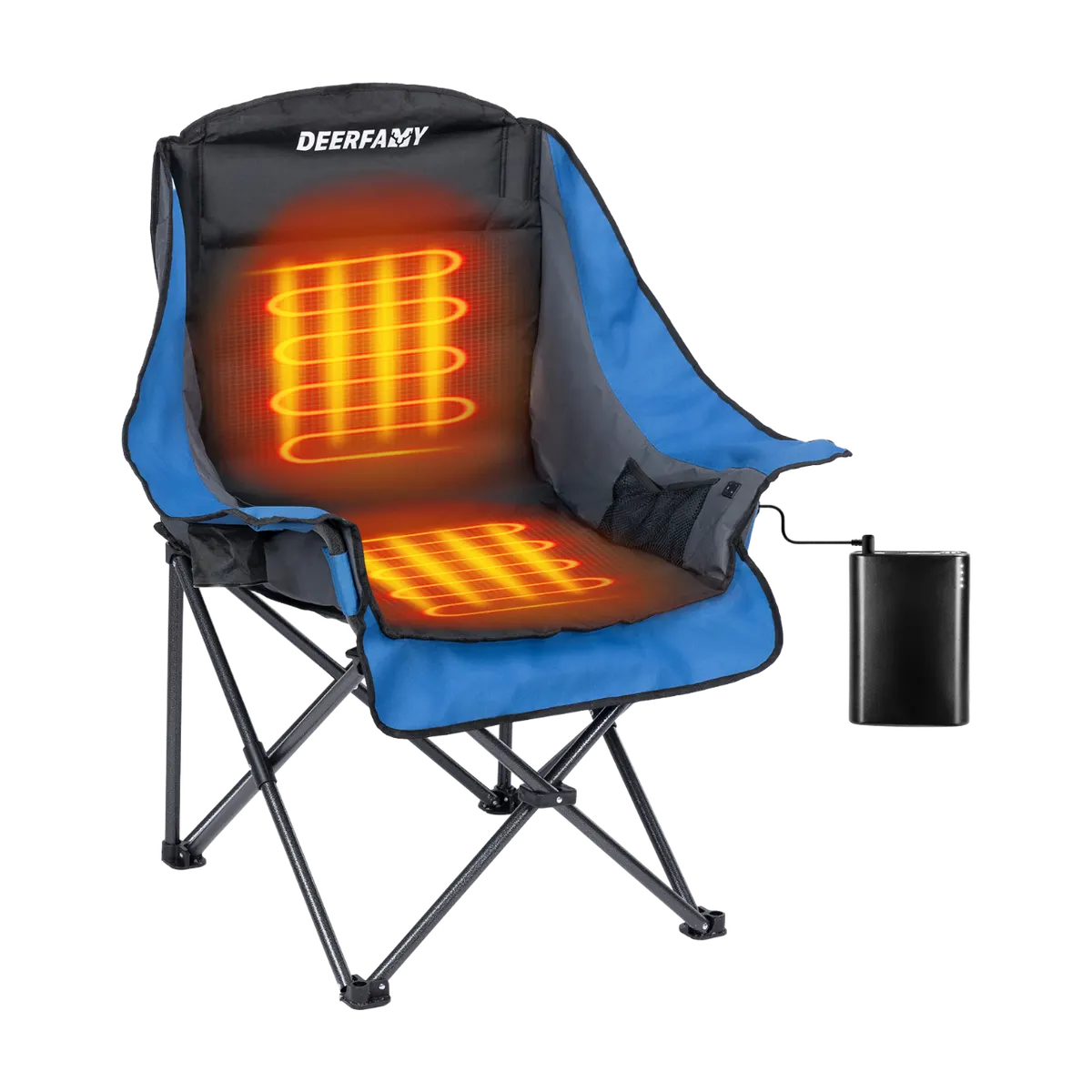 DEERFAMY Heated Camping Chair with 12V Battery Pack
