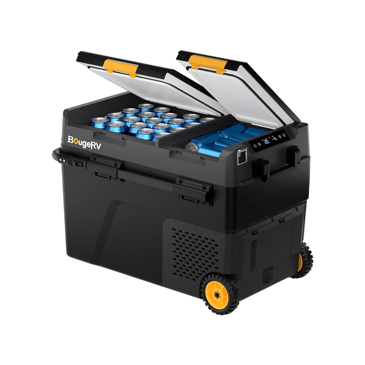 BougeRV New CRD2 V2.0 52QT Dual Zone 12V Portable Fridge with 240Wh Battery