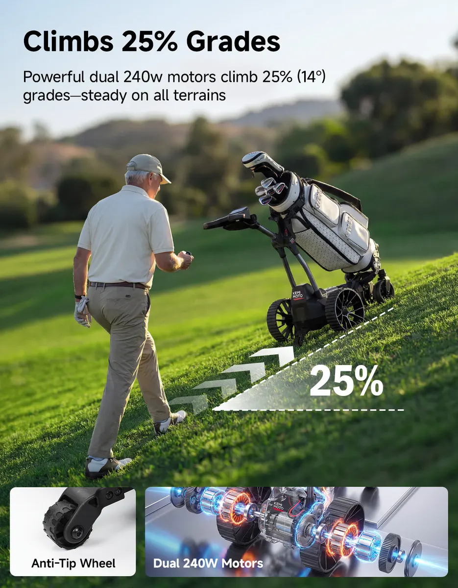 KEMIMOTO ApexR Electric Golf Push Cart