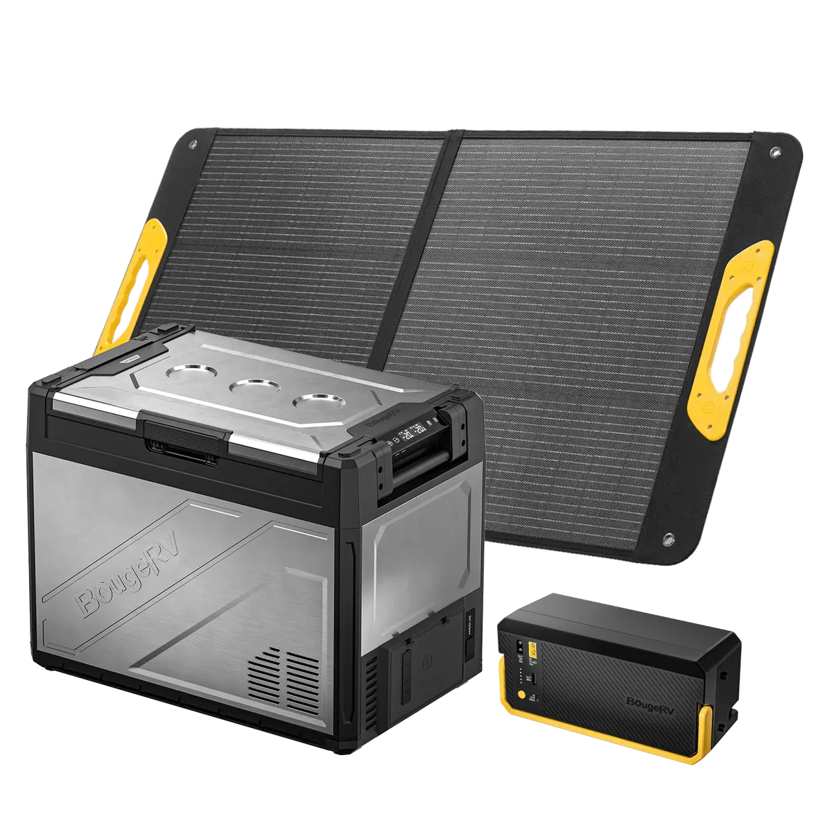 BougeRV New Rocky V3.0 69QT Dual Zone 12V Car Fridge with 240Wh Battery