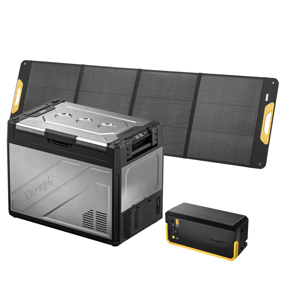 BougeRV New Rocky V3.0 69QT Dual Zone 12V Car Fridge with 240Wh Battery