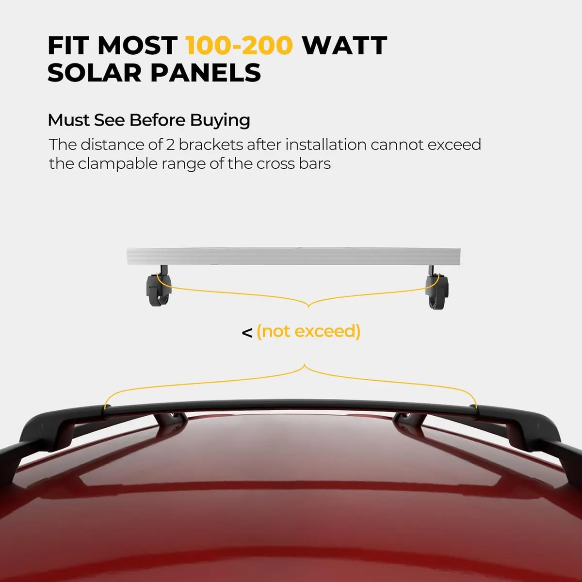 BougeRV Solar Panel Crab Mounting Kit for Cars with Cross Bars
