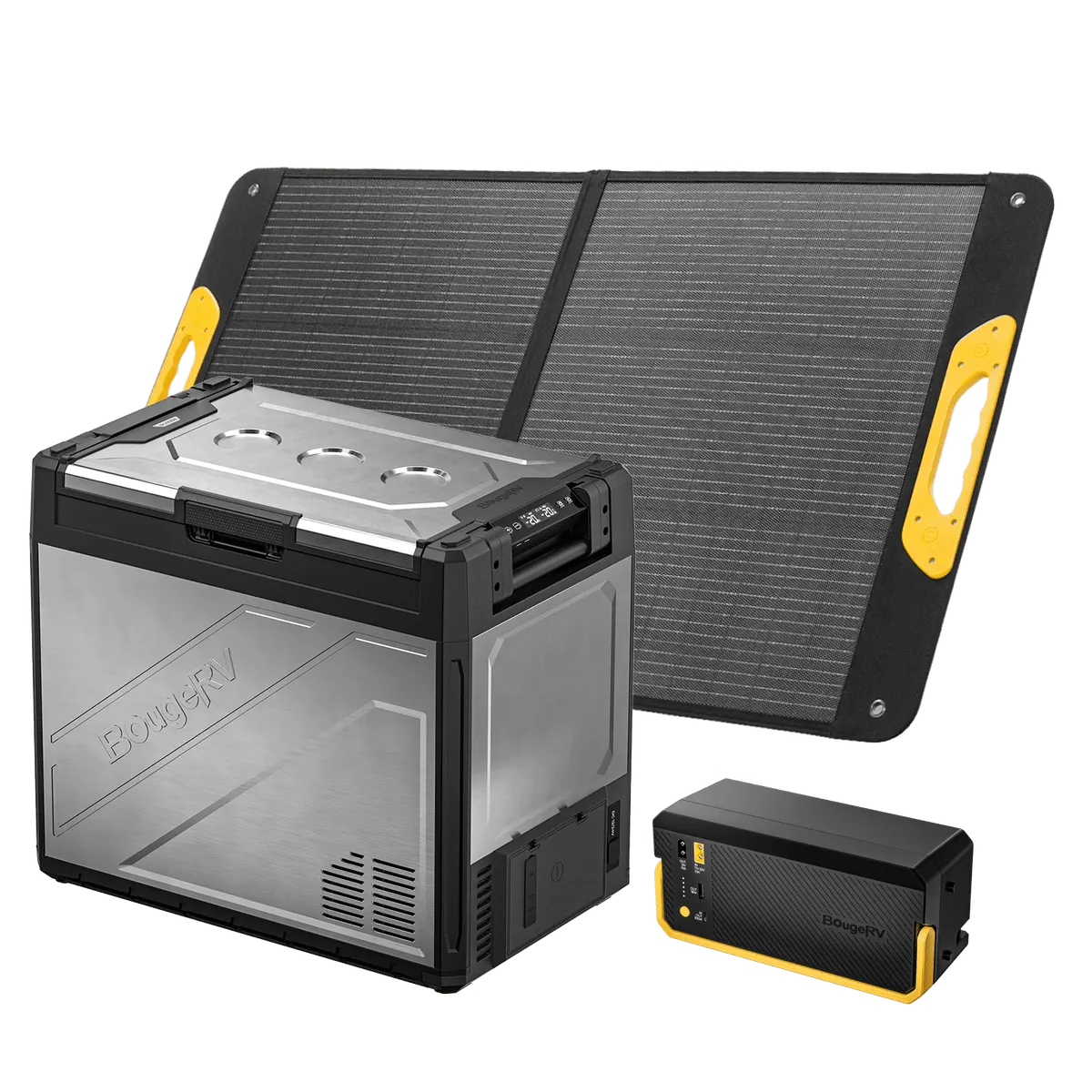 BougeRV New Rocky V3.0 81QT Dual Zone 12V Car Fridge with 240Wh Battery