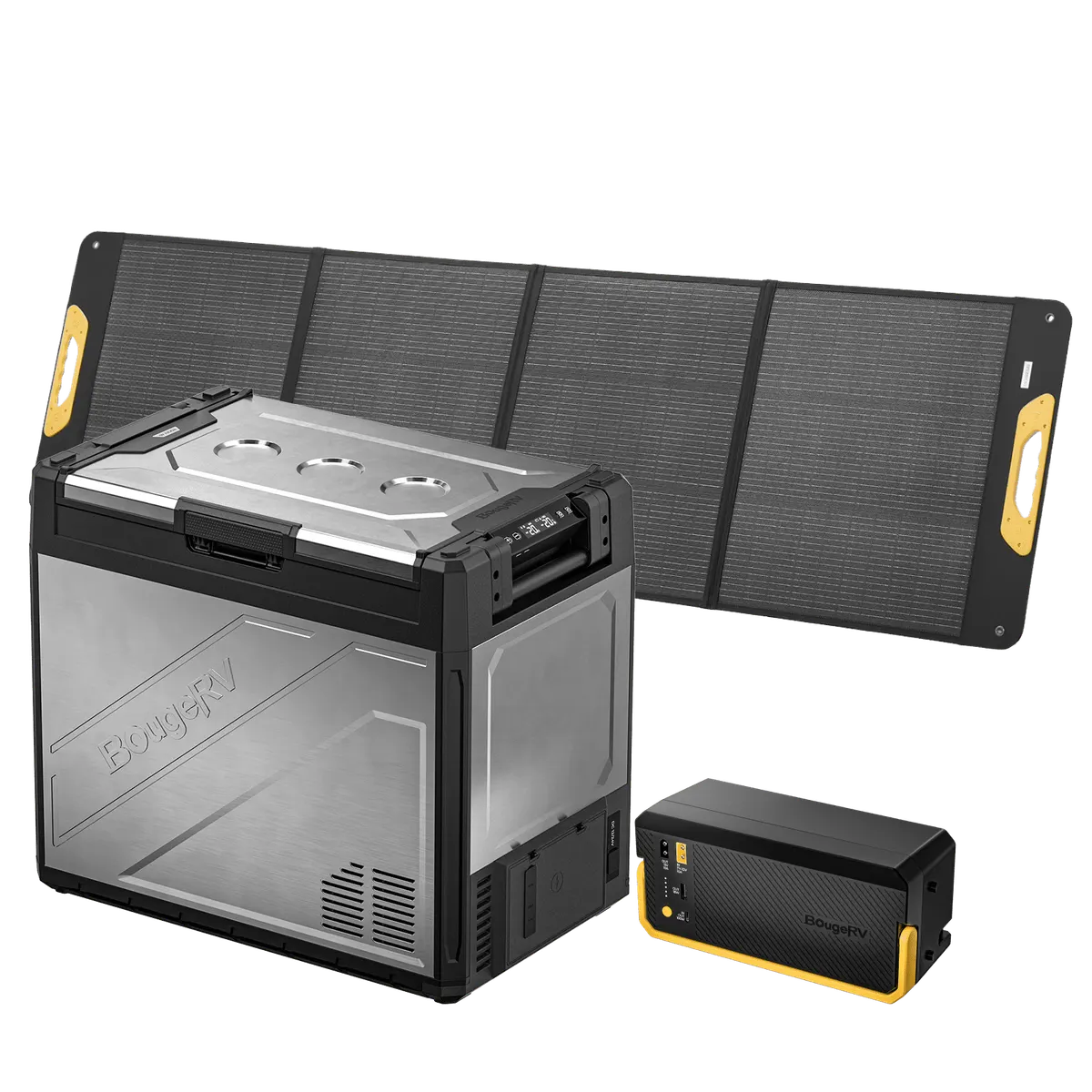 BougeRV New Rocky V3.0 81QT Dual Zone 12V Car Fridge with 240Wh Battery