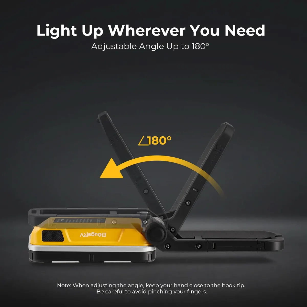 BougeRV WL01 Rechargeable Work Light 180° Rotate Job Site Lighting
