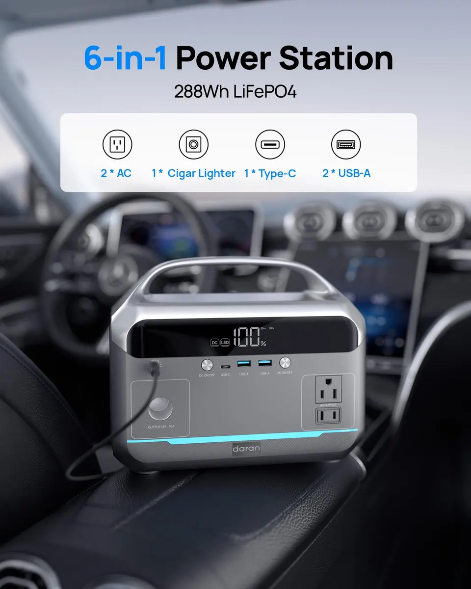 Daran NEO300L Portable Power Station | 350W 288Wh