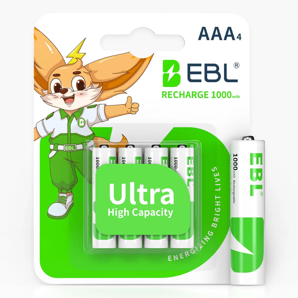 EBL AAA Rechargeable Ni-Mh Batteries 1000mAh
