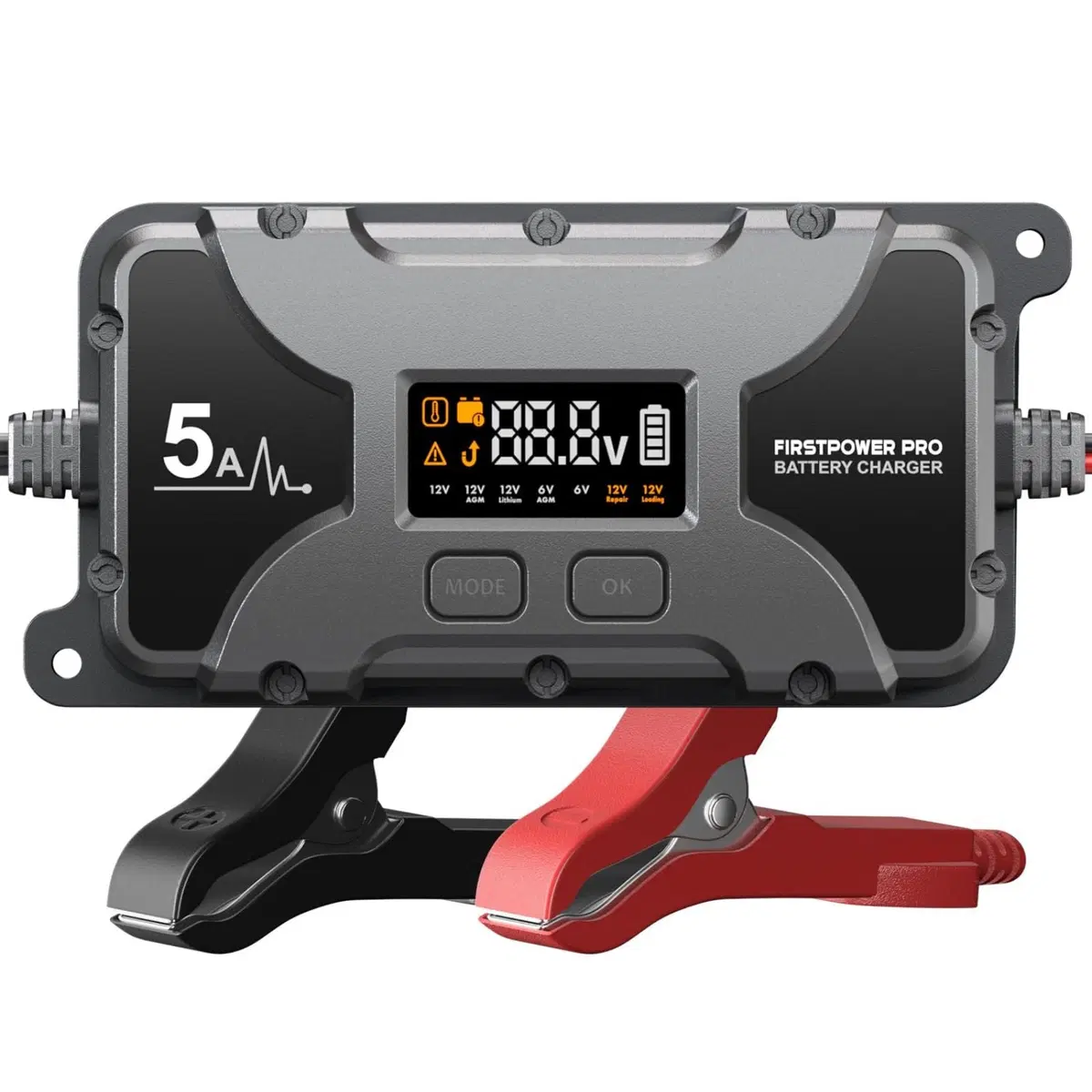 Car Motorcycle Battery Charger 12V 5A with LCD Display