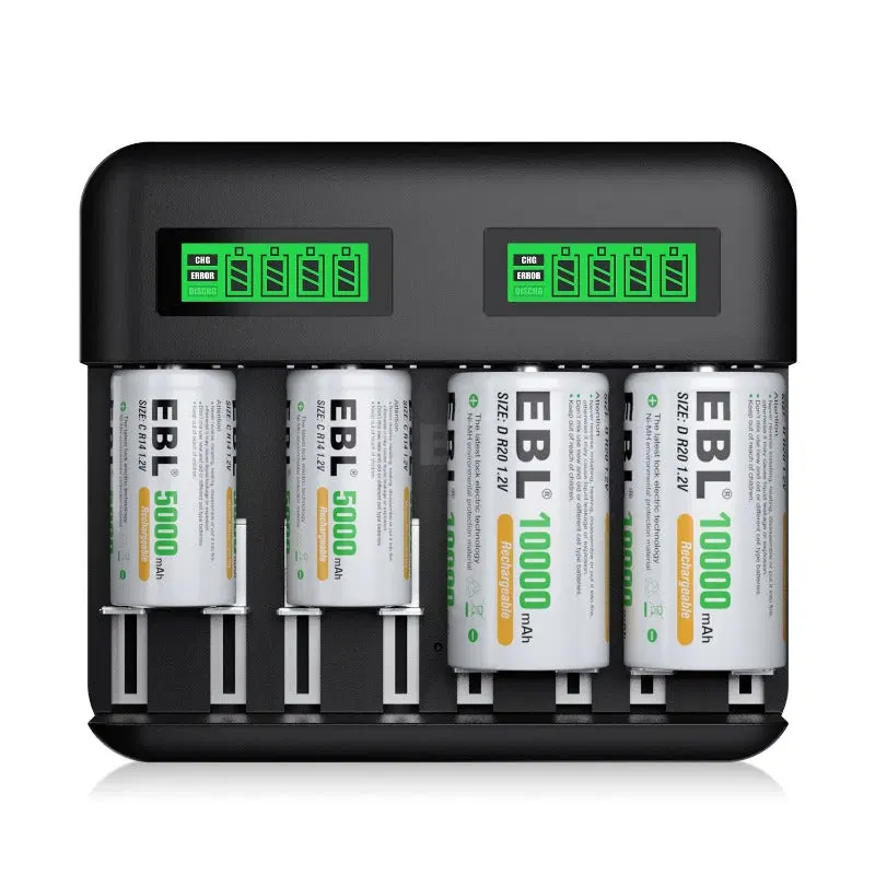 【CZ】EBL C9008 LCD Battery Charger with C D Rechargeable Batteries