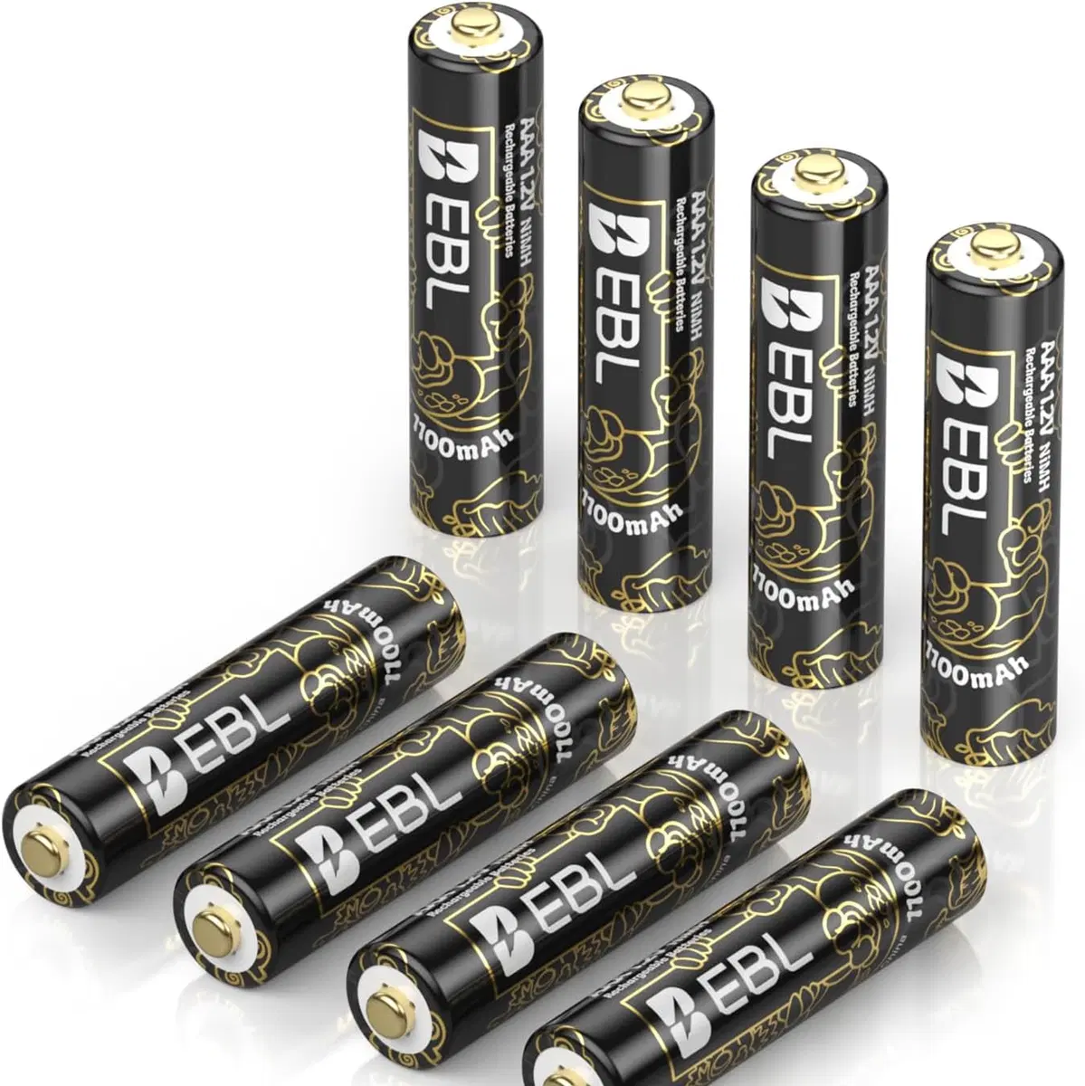 【UK】EBL Rechargeable AAA Batteries 1100mAh (New Year-Dragon Series)