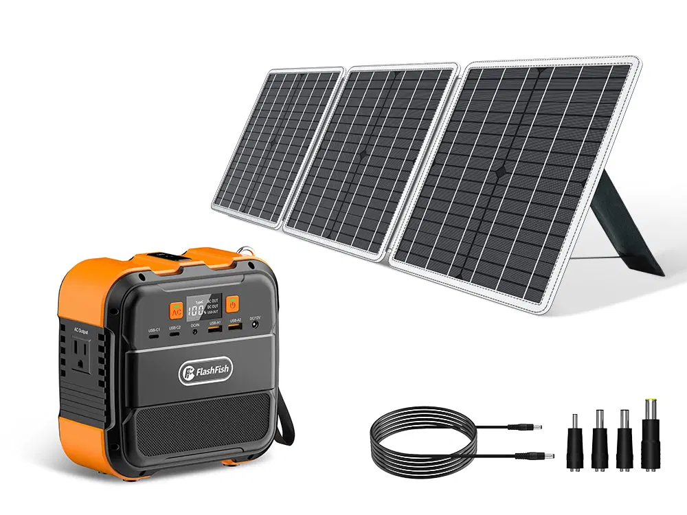 FlashFish A101 + TSP60 Solar Generator Kit | 120W+98Wh+60W