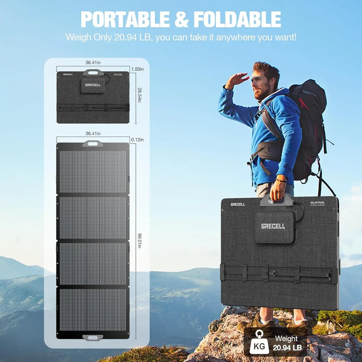 GRECELL 350W Portable Solar Panel