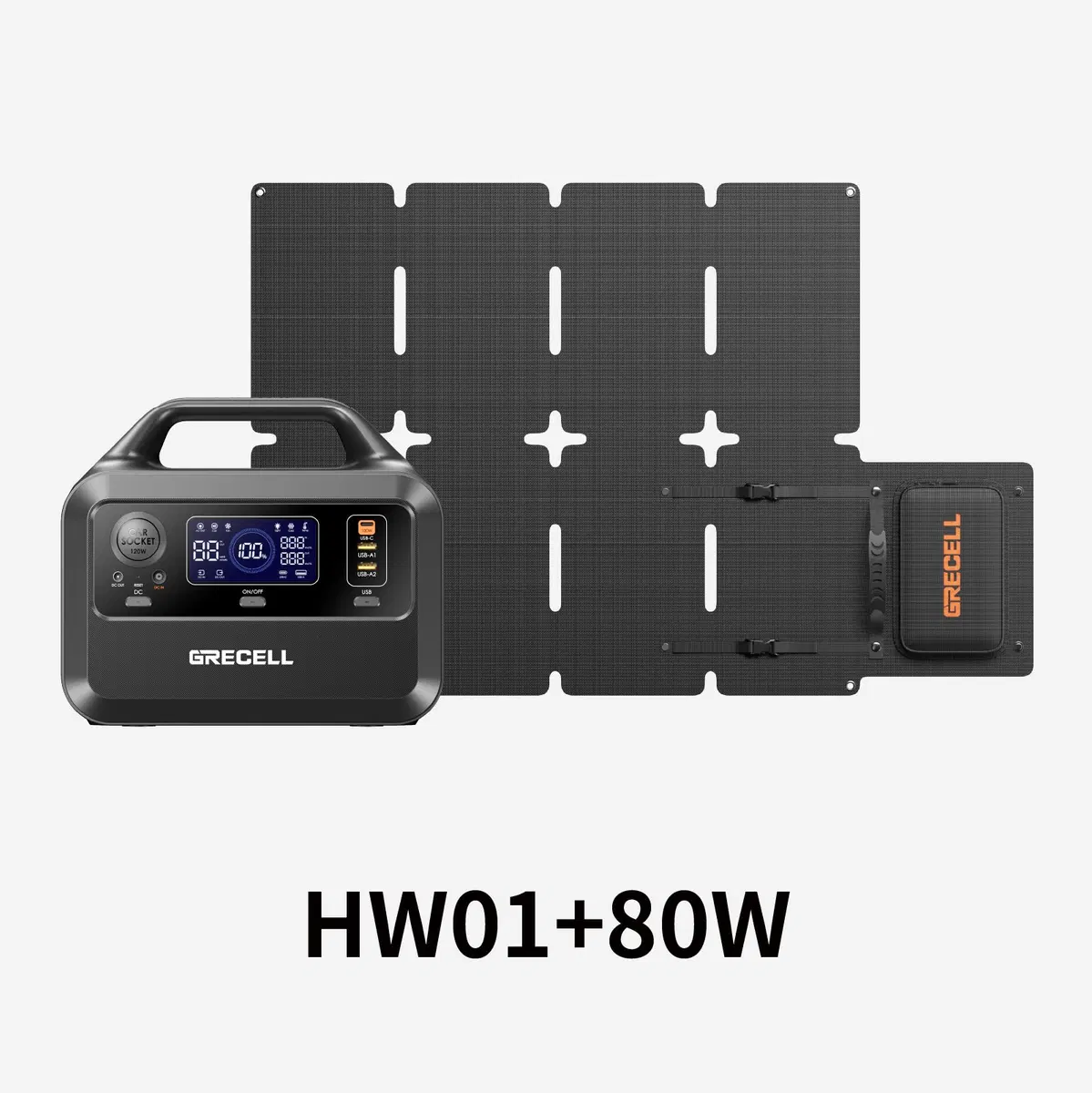 GRECELL Portable Power Station 300W with 80W Solar Panel