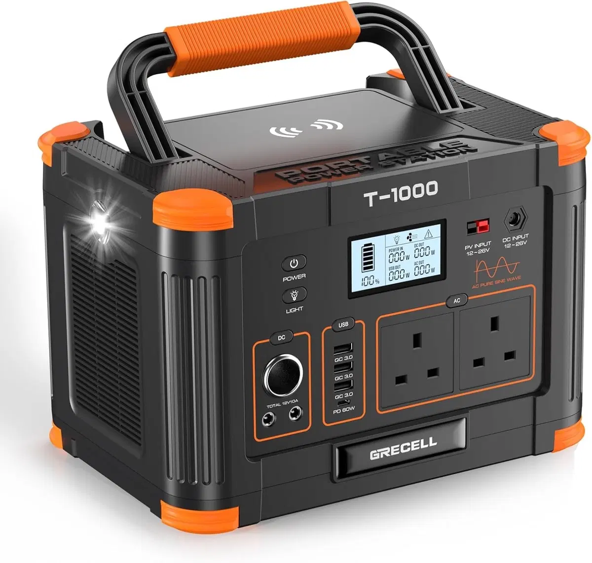 【UK】GRECELL Portable Power Station 1000W
