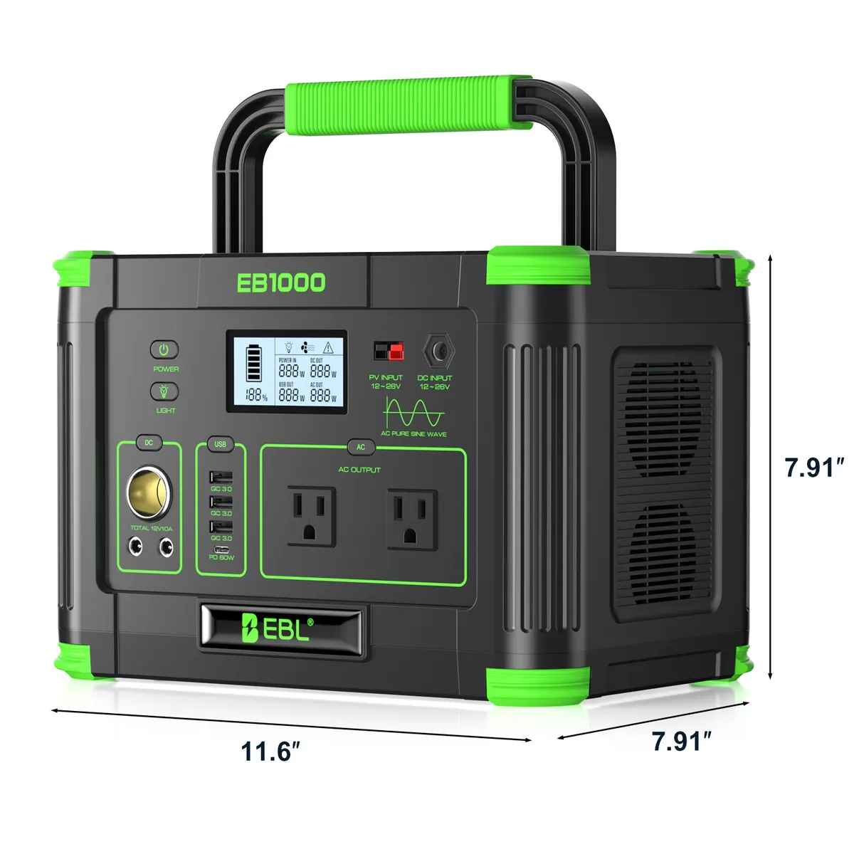 GRECELL Portable Power Station 1000W