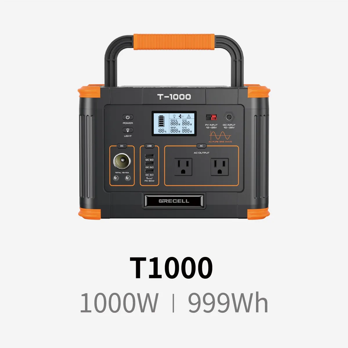 GRECELL Portable Power Station 1000W
