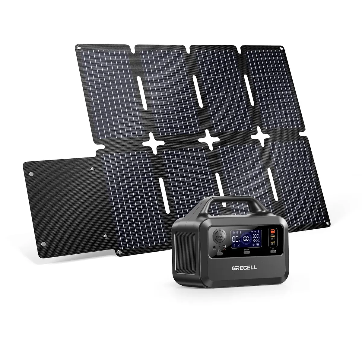 GRECELL Portable Power Station 300W with 80W Solar Panel