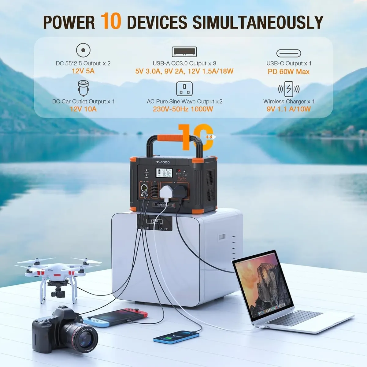 【UK】GRECELL Portable Power Station 1000W