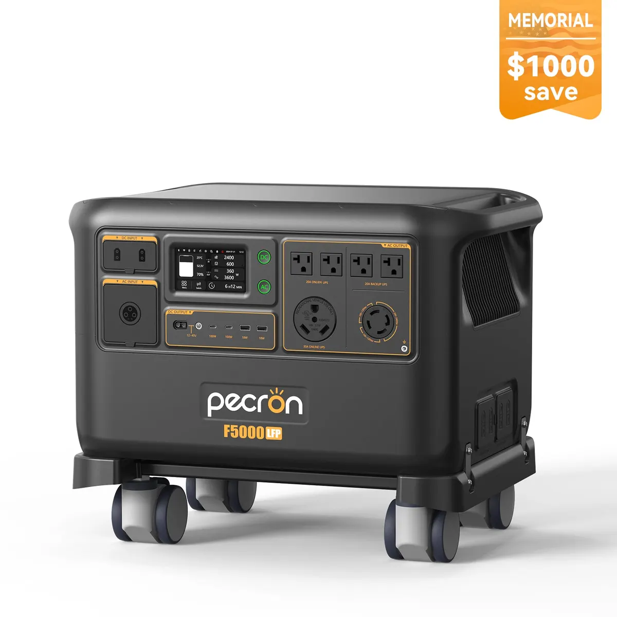 PECRON F5000LFP Portable Power Station 7200W 5120Wh 120V/ 240V