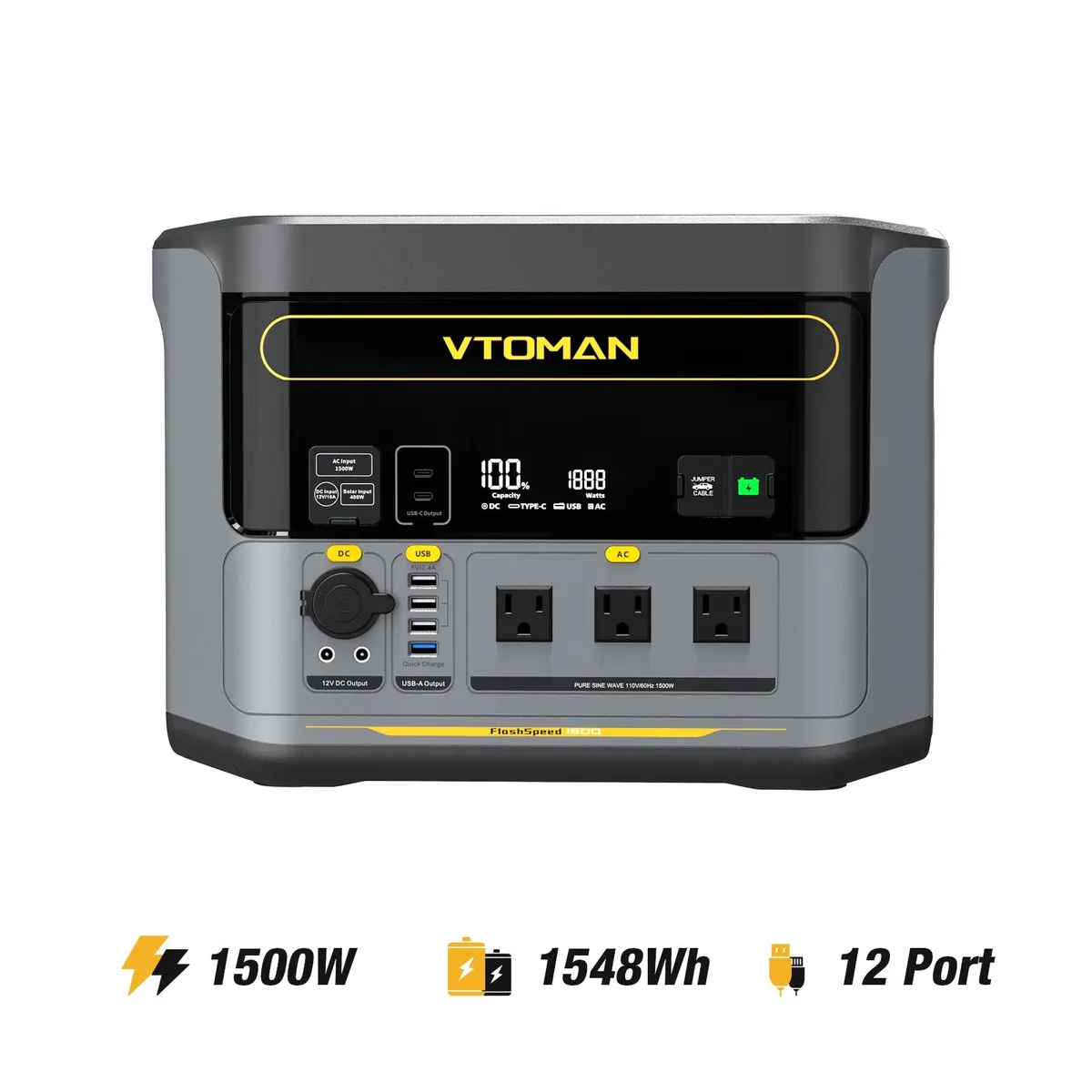 VTOMAN FlashSpeed 1500 with 400W Solar Panel