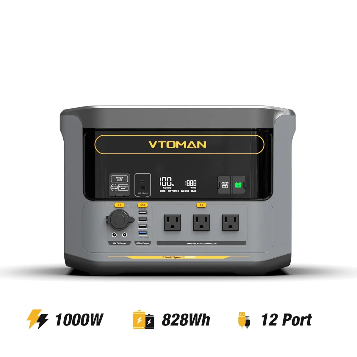 VTOMAN FlashSpeed 1000/2376Wh with 200W Solar Panel (US&CANADA)