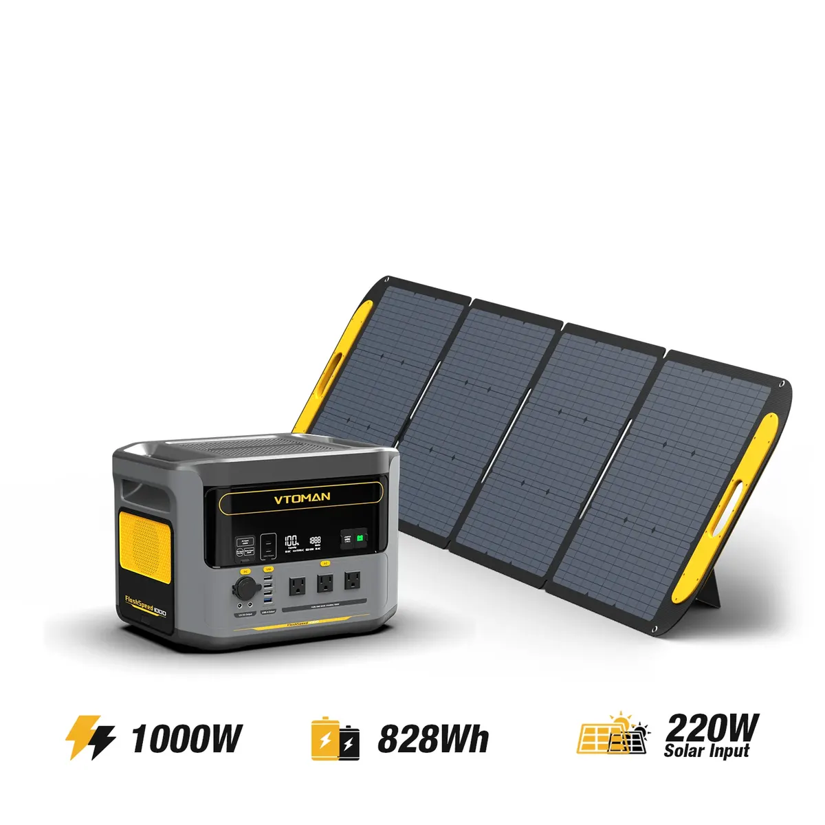 VTOMAN FlashSpeed 1000 with 200W Solar Panel (US&CANADA)