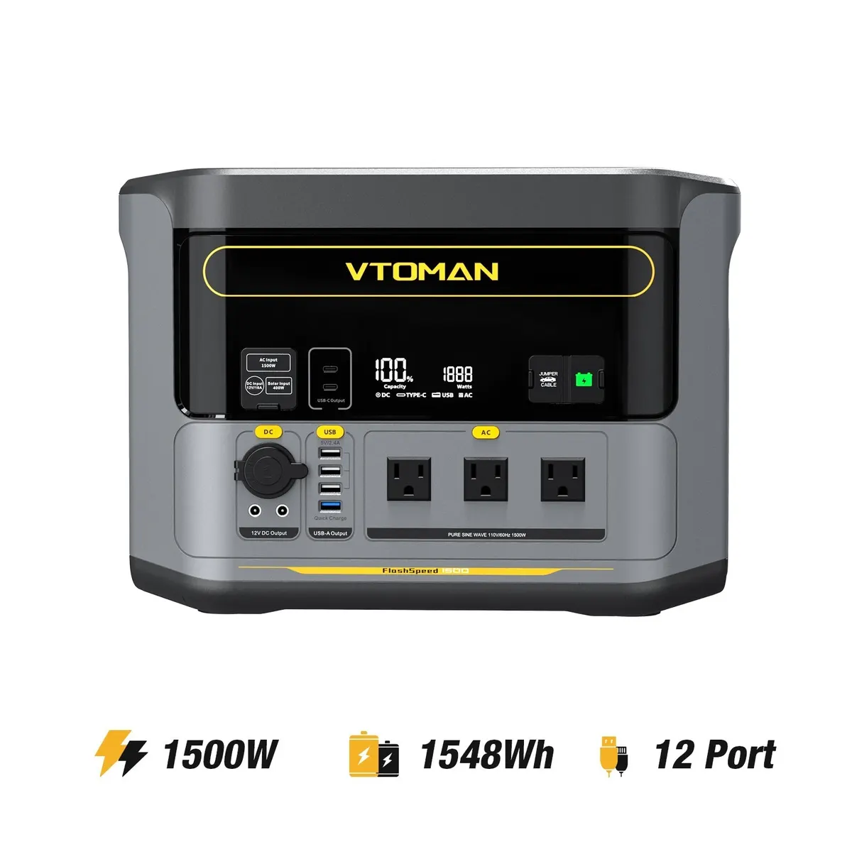 VTOMAN FlashSpeed 1500/3096Wh with 200W Pro Solar Panel