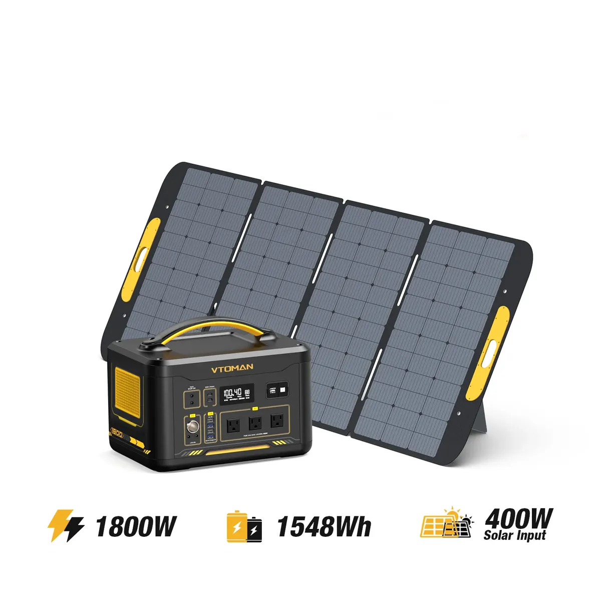 VTOMAN Jump 1800 with 400W Solar Panel