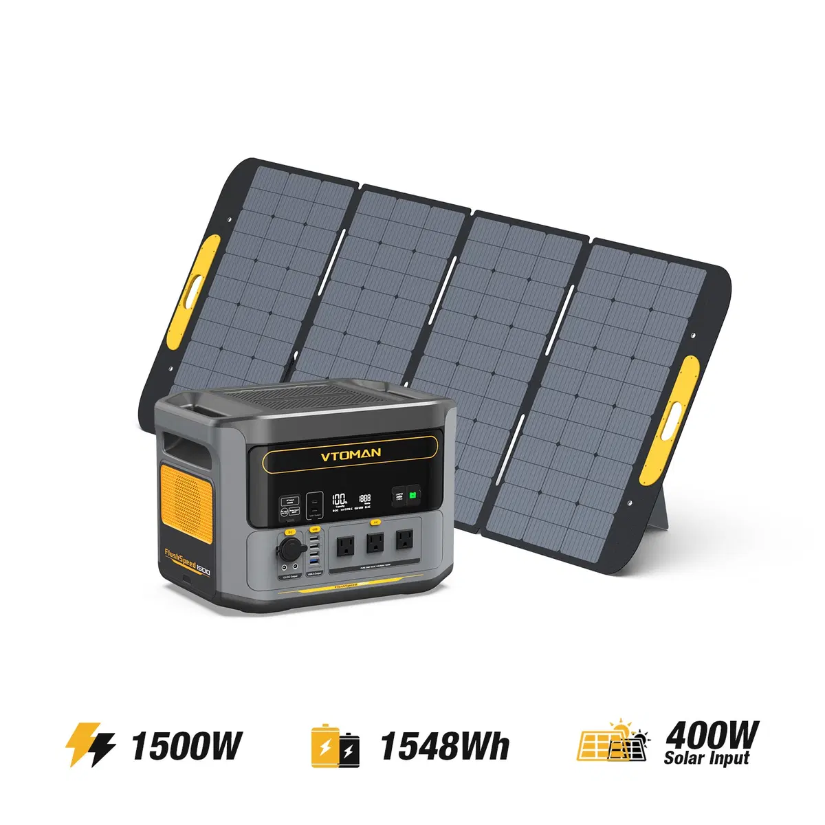 VTOMAN FlashSpeed 1500 with 400W Solar Panel