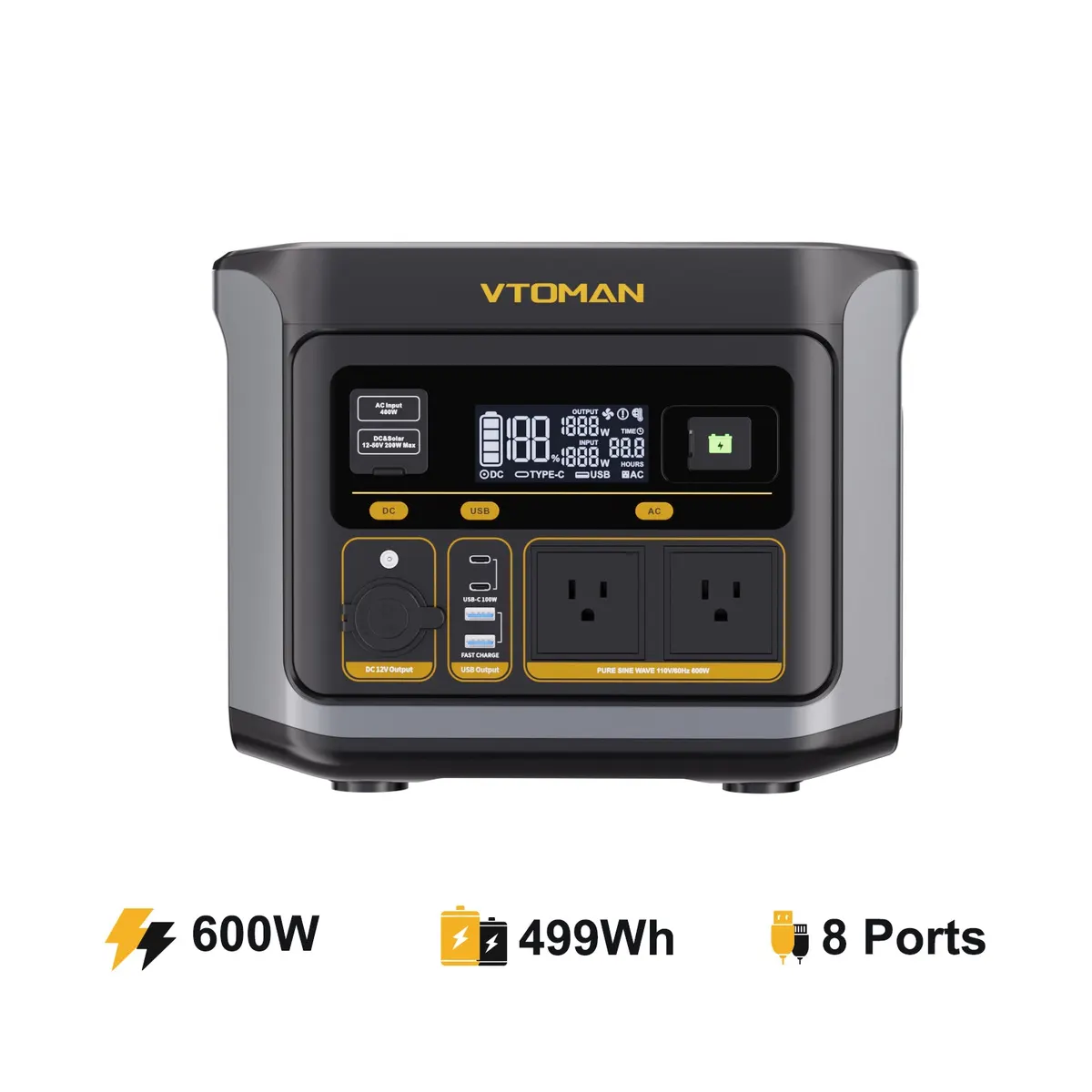 VTOMAN FlashSpeed 600 with 200W Solar Panel