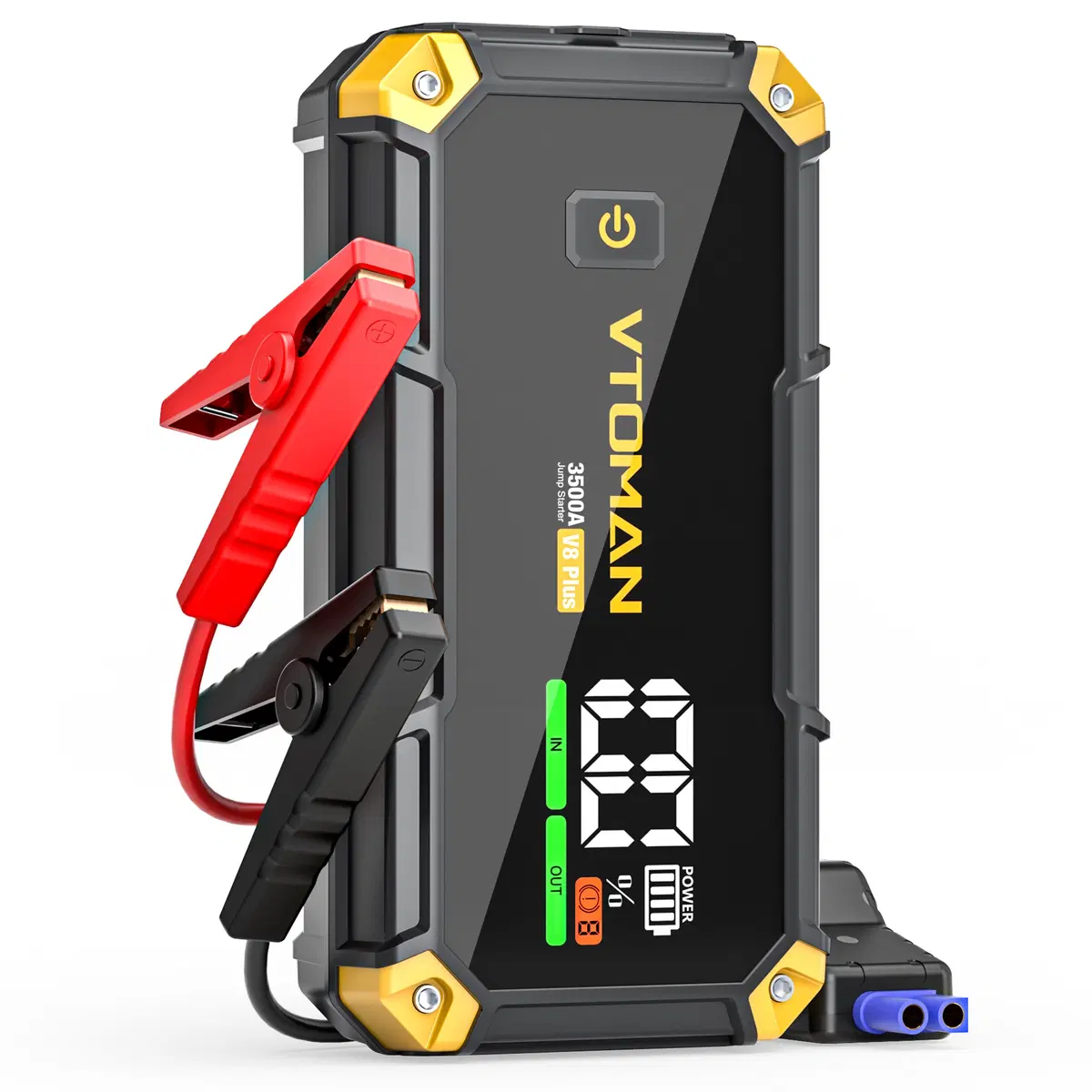 VTOMAN V8 Plus Car Jump Starter,3500A Peak 12V Lithium Battery Booster Pack(9.0L Gas & 8.5L Diesel),Portable Jump Box,Power Bank (44.4Wh) with Jumper Cables