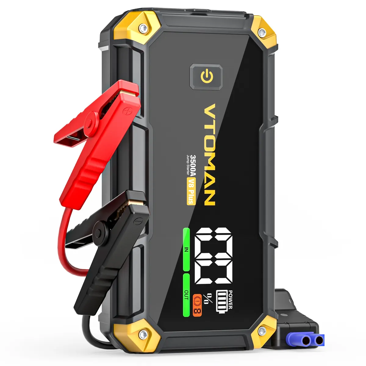 VTOMAN V8 Plus Car Jump Starter,3500A Peak 12V Lithium Battery Booster Pack(9.0L Gas & 8.5L Diesel),Portable Jump Box,Power Bank (44.4Wh) with Jumper Cables
