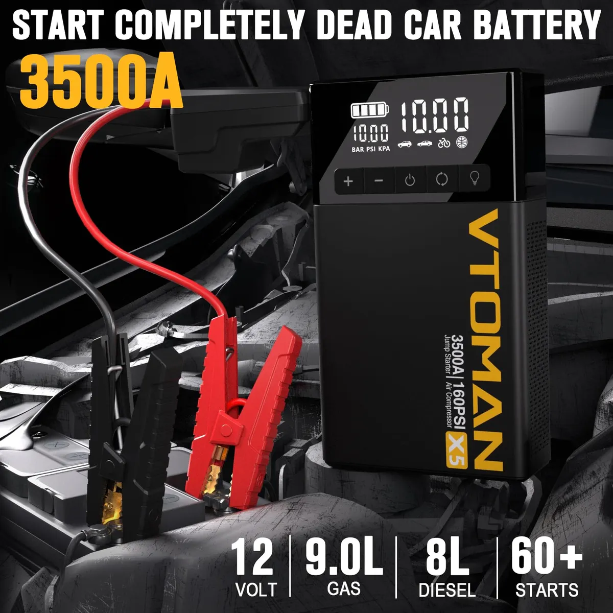 VTOMAN X5 Jump Starter with Air Compressor